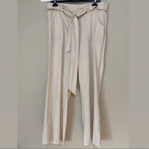 TORRID Ivory Wide Leg Linen Trouser Pant